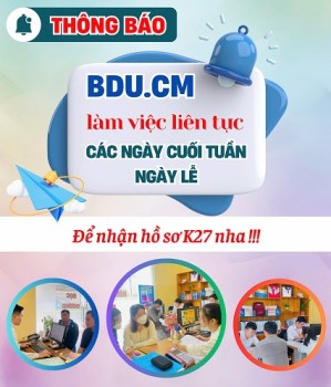 BDU CÀ MAU LÀM VIỆC LIÊN TỤC CÁC NGÀY CUỐI TUẦN VÀ XUYÊN LỄ QUỐC KHÁNH (2/9) ĐỂ NHẬN HỒ SƠ KHÓA 27