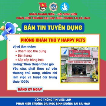 PHÒNG KHÁM THÚ Y HAPPY PETS TUYỂN DỤNG