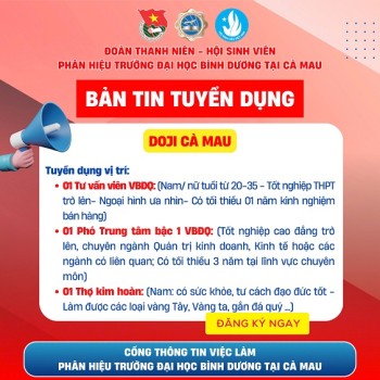 DOJI CÀ MAU TUYỂN DỤNG