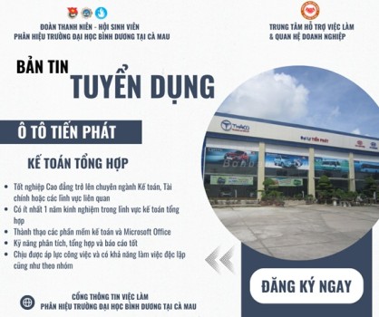 Ô TÔ TIẾN PHÁT TUYỂN DỤNG