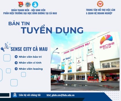 SENSE CITY CÀ MAU TUYỂN DỤNG