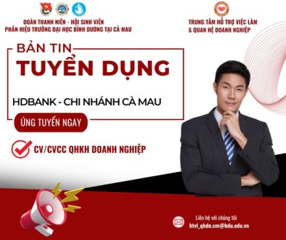 HDBANK CHI NHÁNH CÀ MAU TUYỂN DỤNG