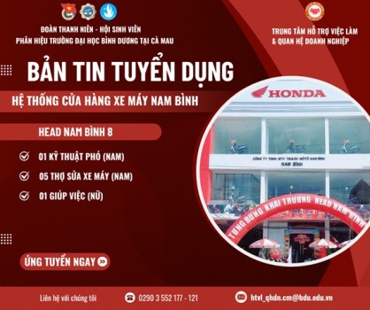 HỆ THỐNG CỬA HÀNG XE MÁY NAM BÌNH TUYỂN DỤNG