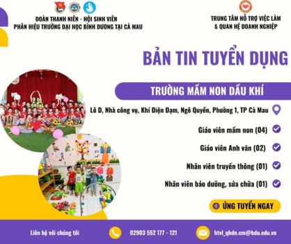 TRƯỜNG MẦM NON DẦU KHÍ TUYỂN DỤNG