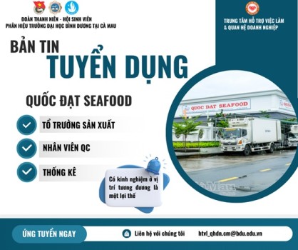 QUỐC ĐẠT SEAFOOD TUYỂN DỤNG
