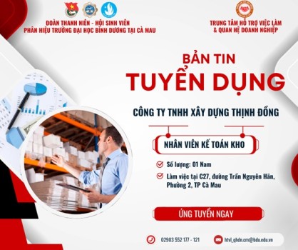 CÔNG TY TNHH XÂY DỰNG THỊNH ĐỒNG TUYỂN DỤNG