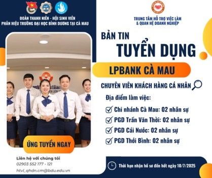 LPBANK CÀ MAU TUYỂN DỤNG