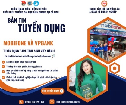 MOBIFONE VÀ VPBANK TUYỂN DỤNG