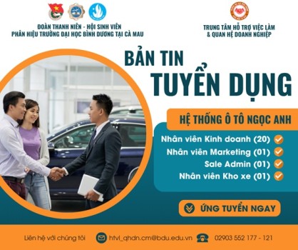 HỆ THỐNG Ô TÔ NGỌC ANH TUYỂN DỤNG