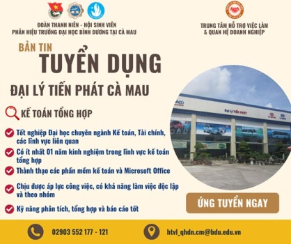 ĐẠI LÝ TIẾN PHÁT CÀ MAU TUYỂN DỤNG