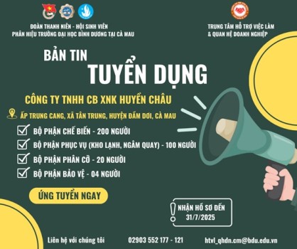CÔNG TY TNHH CB XNK HUYỀN CHÂU TUYỂN DỤNG