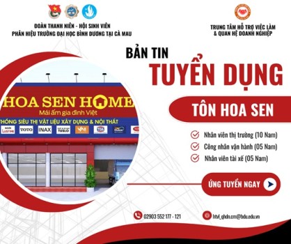TÔN HOA SEN TUYỂN DỤNG