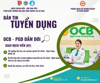 NGÂN HÀNG PHƯƠNG ĐÔNG - PGD ĐẦM DƠI TUYỂN DỤNG