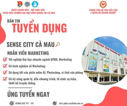SENSE CITY CÀ MAU TUYỂN DỤNG