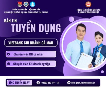 VIETBANK CHI NHÁNH CÀ MAU TUYỂN DỤNG