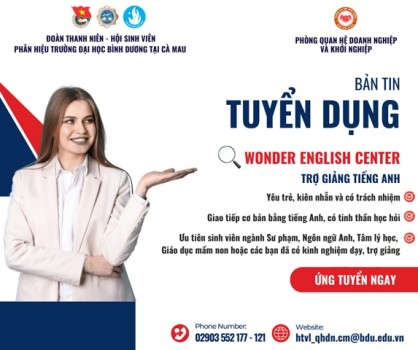 WONDER ENGLISH CENTER TUYỂN DỤNG