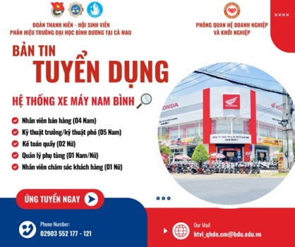 HỆ THỐNG XE MÁY NAM BÌNH TUYỂN DỤNG