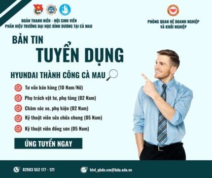 HYUNDAI THÀNH CÔNG CÀ MAU TUYỂN DỤNG