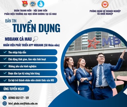 MBBANK CÀ MAU TUYỂN DỤNG