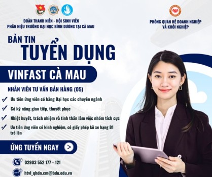 VINFAST CÀ MAU TUYỂN DỤNG