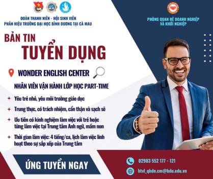 WONDER ENGLISH CENTER TUYỂN DỤNG