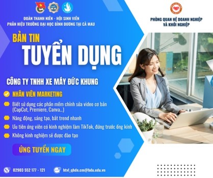 CÔNG TY TNHH XE MÁY ĐỨC KHUNG TUYỂN DỤNG