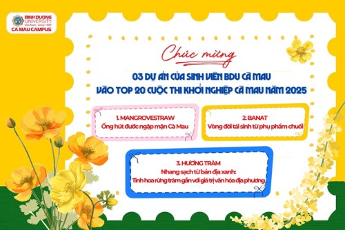 CHÚC MỪNG TOP 3 DỰ ÁN XUẤT SẮC LỌT VÀO VÒNG BÁN KẾT CUỘC THI KHỞI NGHIỆP CÀ MAU 2025