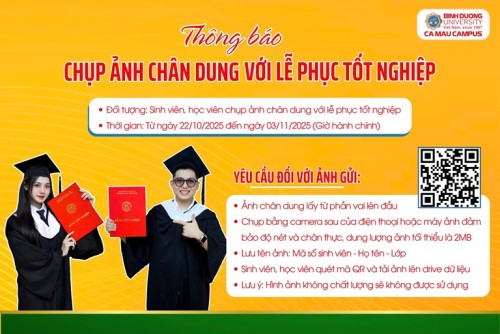 THÔNG BÁO CHỤP ẢNH LỄ PHỤC TỐT NGHIỆP