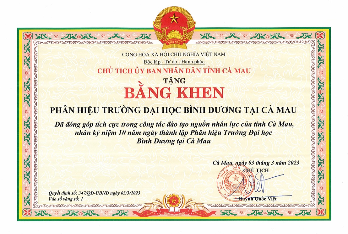 2023 03 03 UBND tỉnh Cà Mau 10 năm thành lập PH