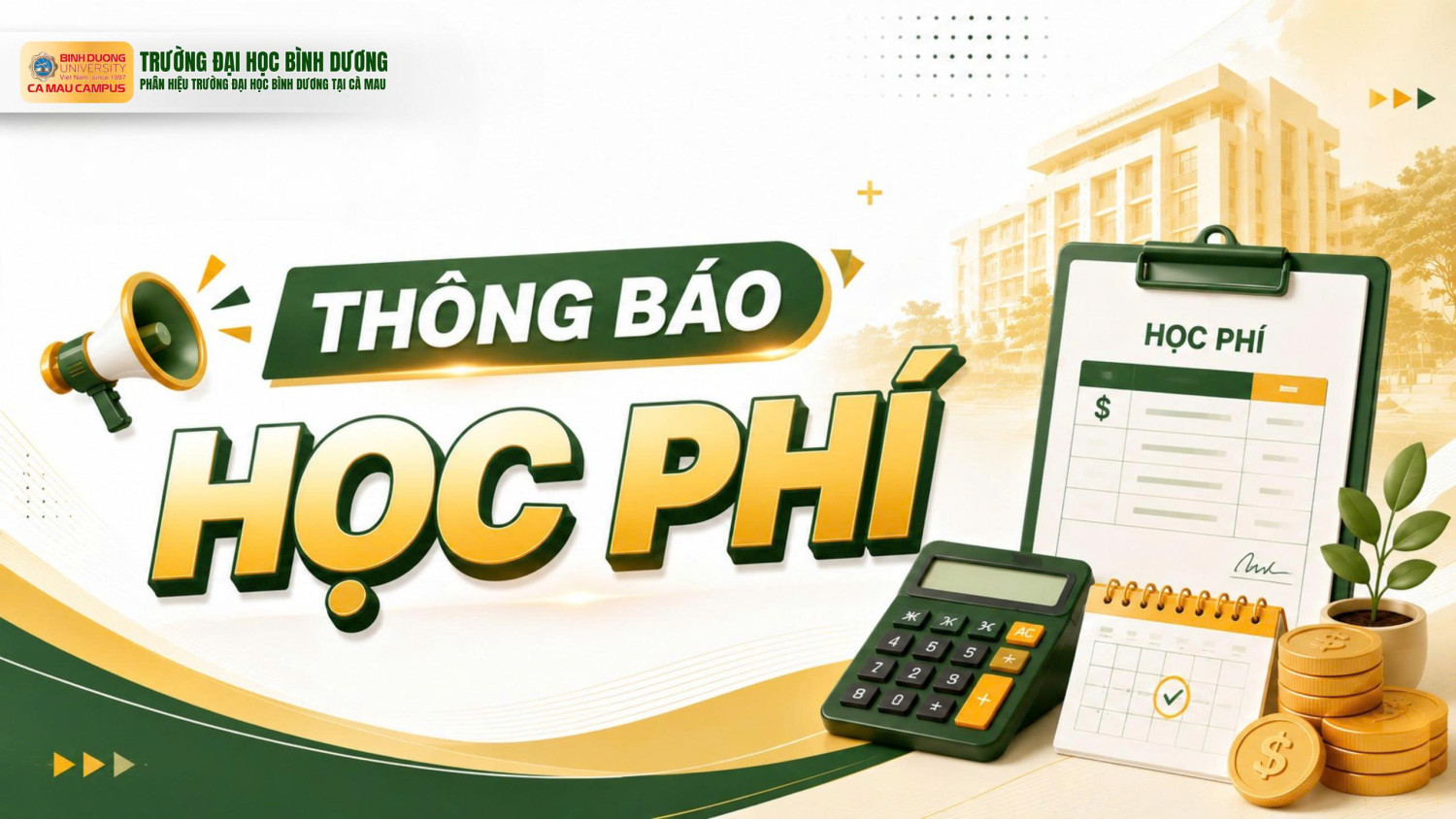 Thông báo thu học phí học kỳ 1 năm học 2026 - 2027