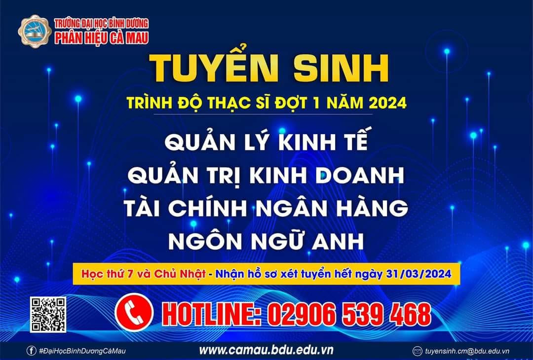 Thông báo tuyển sinh trình độ Thạc sĩ đợt 1 - năm 2024