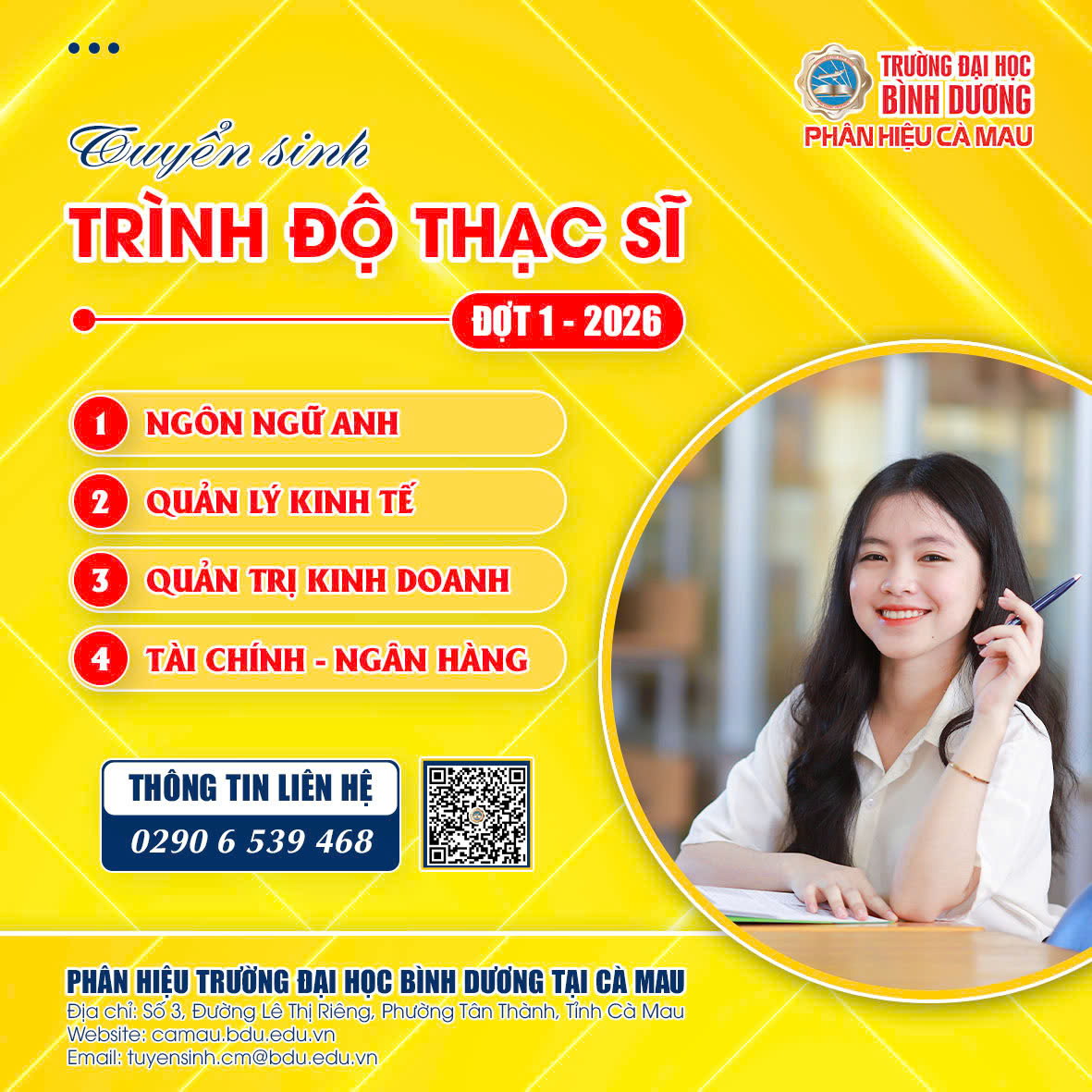 BDU THÔNG BÁO TUYỂN SINH ĐÀO TẠO TRÌNH ĐỘ THẠC SĨ ĐỢT 1 NĂM 2026